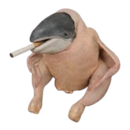 Smoking Chicken Whale Swimming